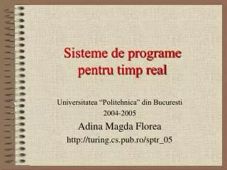 sisteme de programe pentru timp real