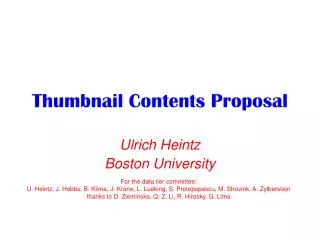 Thumbnail Contents Proposal