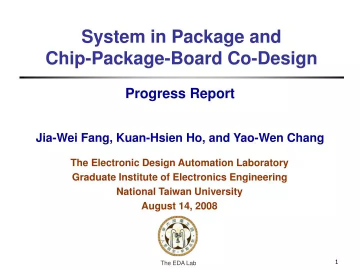 system in package and chip package board co design