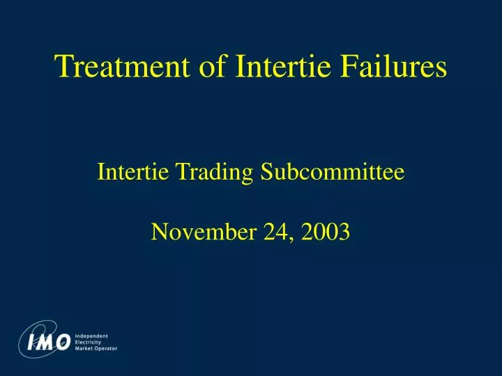 treatment of intertie failures