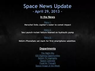 Space News Update - April 29, 2013 -