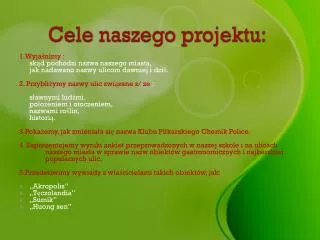 cele naszego projektu