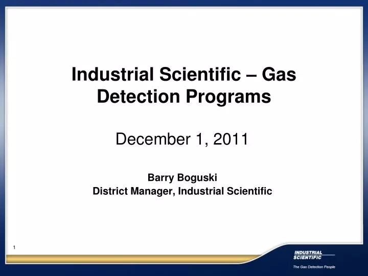 industrial scientific gas detection programs