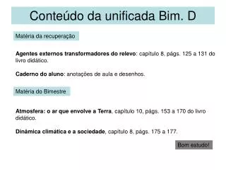 conte do da unificada bim d