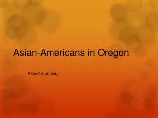 Asian-Americans in Oregon
