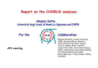 Report on the CHORUS analyses