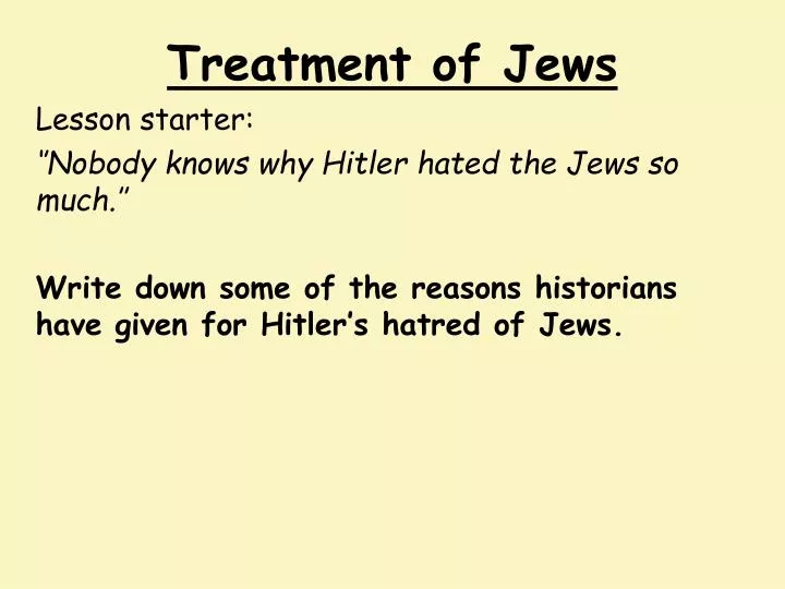 treatment of jews