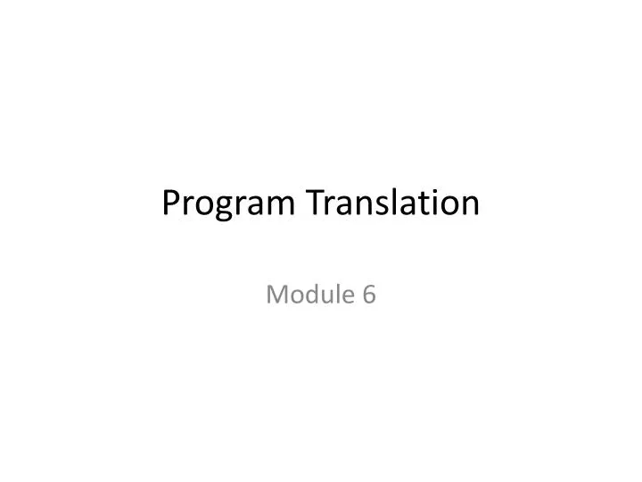 program translation