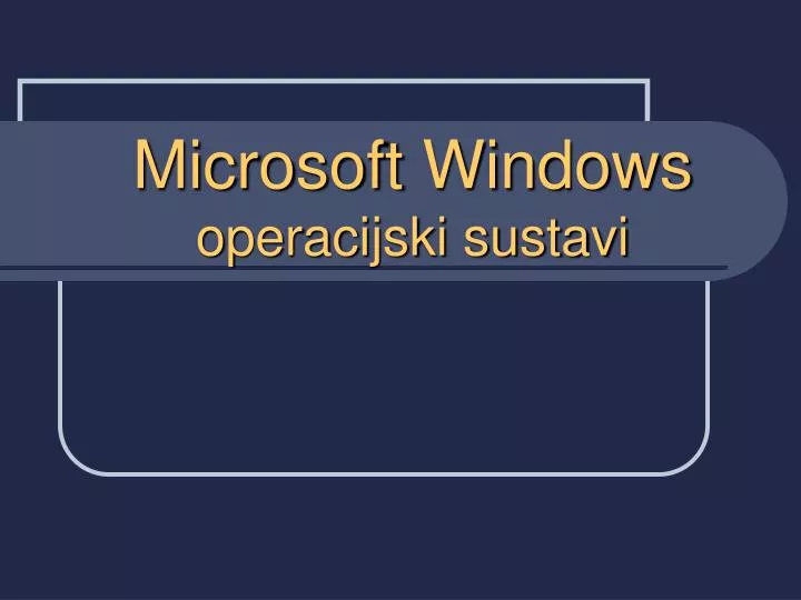 microsoft windows operacijski sustavi