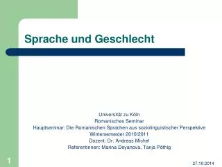 sprache und geschlecht