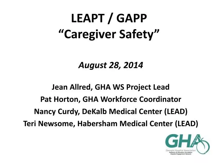 leapt gapp caregiver safety