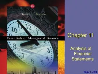 Chapter 11 Analysis of Financial Statements