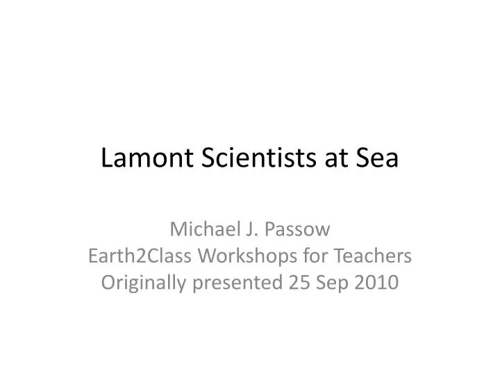lamont scientists at sea