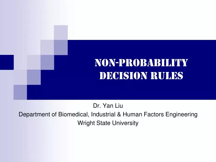 non probability decision rules