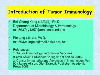 Introduction of Tumor Immunology