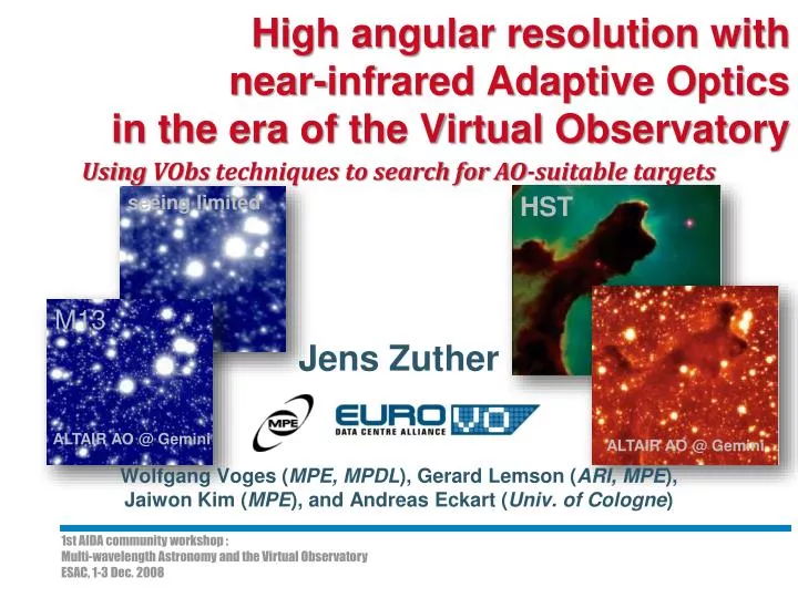 high angular resolution with near infrared adaptive optics in the era of the virtual observatory