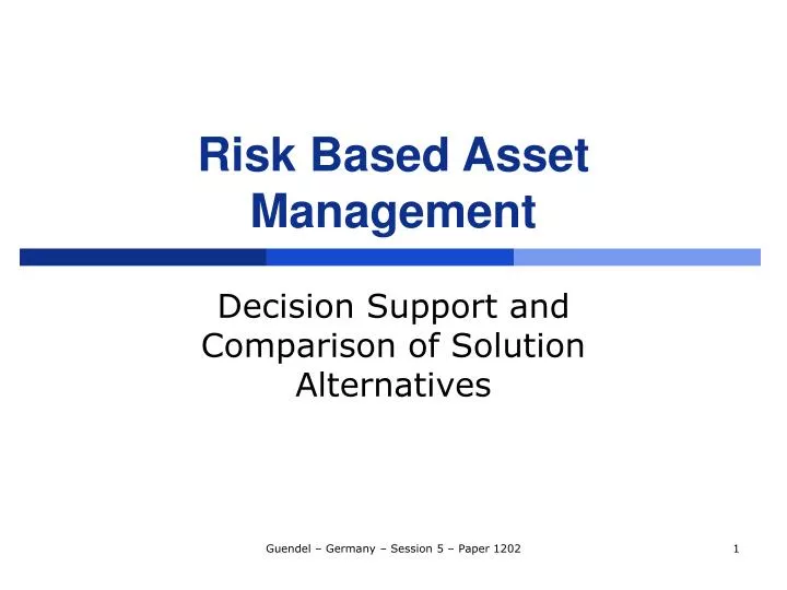 risk based asset management