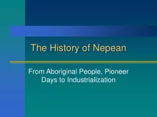 The History of Nepean