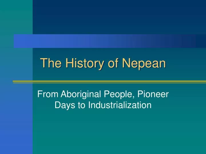 the history of nepean