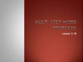 Multi-Step Word Problems