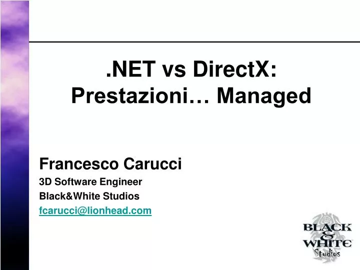 net vs directx prestazioni managed