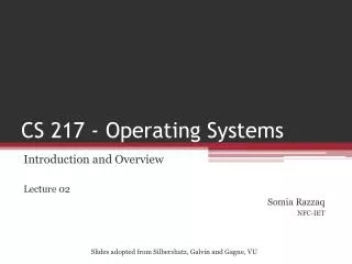 CS 217 - Operating Systems