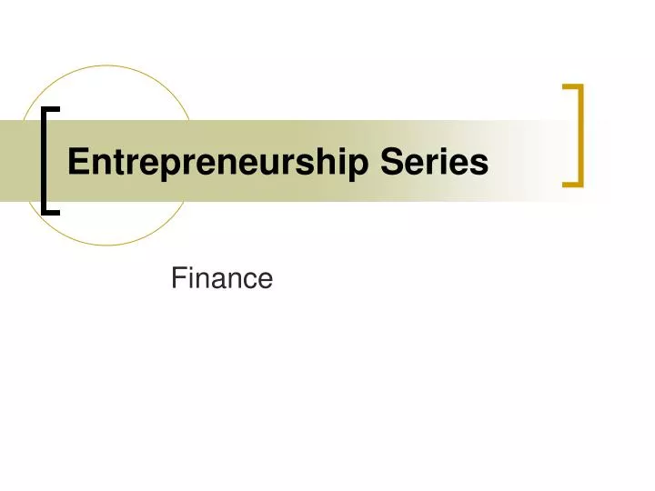 entrepreneurship series