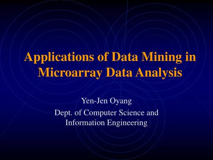 applications of data mining in microarray data analysis