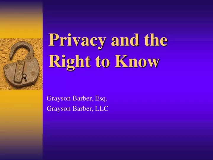 privacy and the right to know