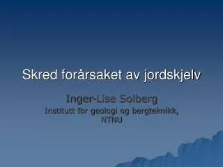skred for rsaket av jordskjelv