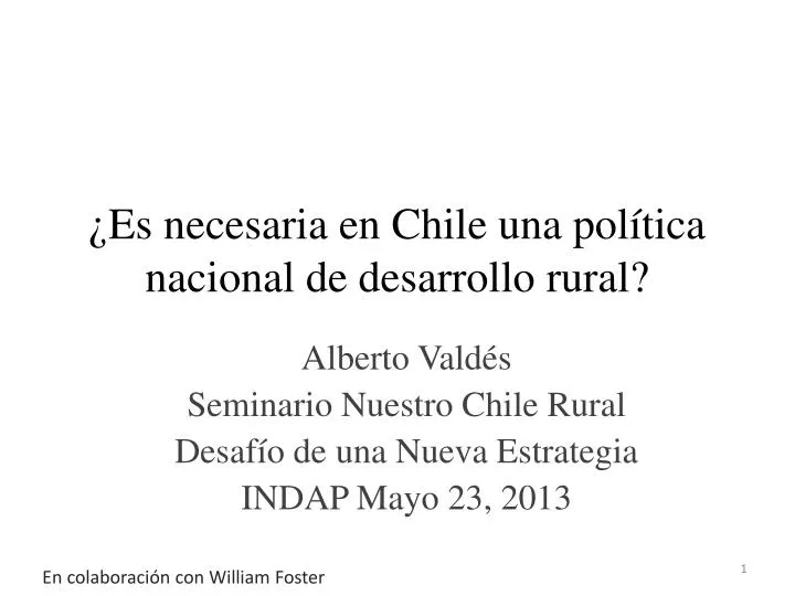 es necesaria en chile una pol tica nacional de desarrollo rural