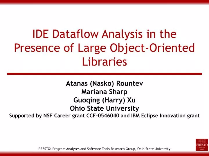 ide dataflow analysis in the presence of large object oriented libraries