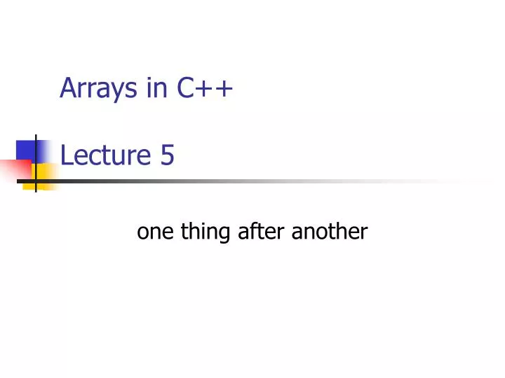 arrays in c lecture 5