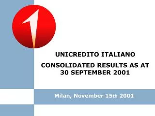 Milan, November 15 th 2001