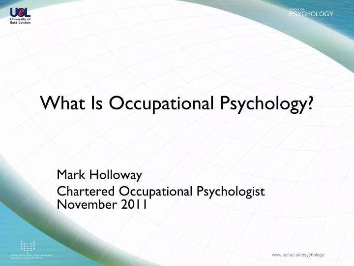 what is occupational psychology