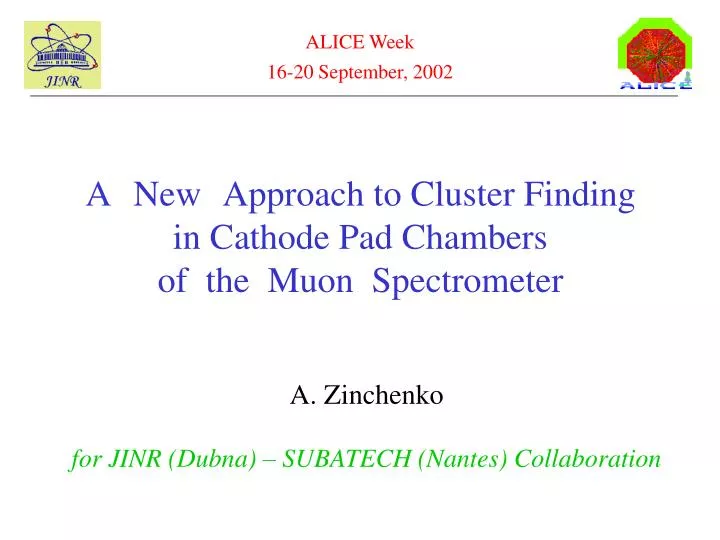 a new approach to cluster finding in cathode pad chambers of the muon spectrometer