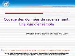 codage des donn es de recensement une vue d ensemble