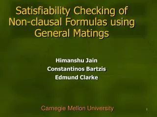 Satisfiability Checking of Non-clausal Formulas using General Matings