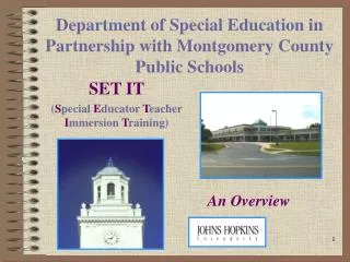 Department of Special Education in Partnership with Montgomery County Public Schools