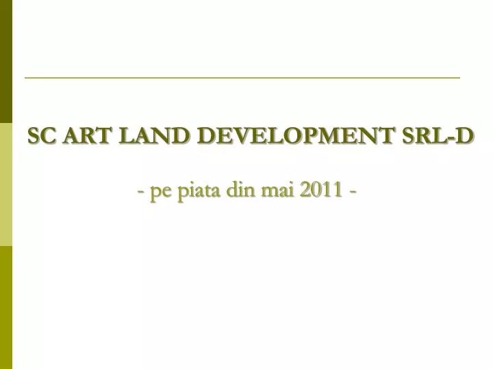 sc art land development srl d