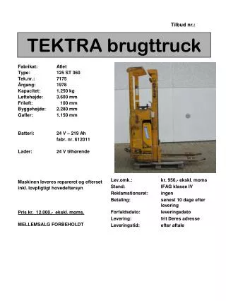 tektra brugttruck