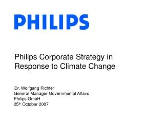 Philips Corporate Strategy in Response to Climate Change