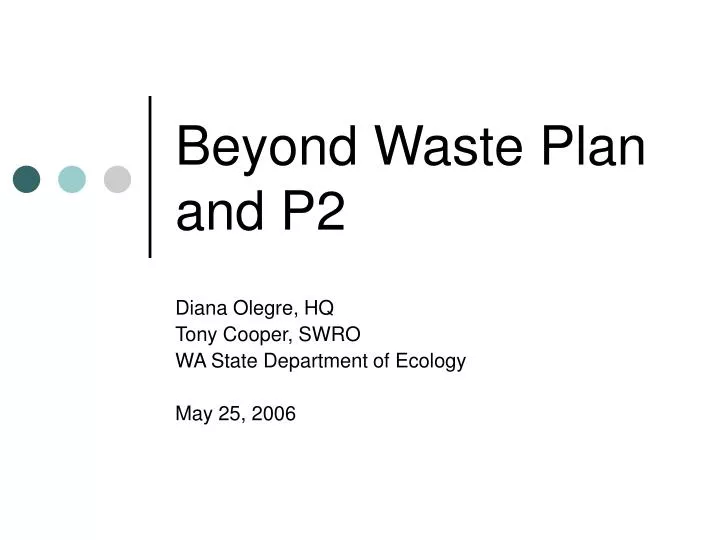 beyond waste plan and p2
