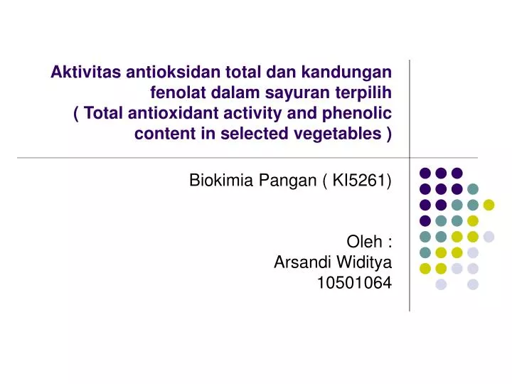 biokimia pangan ki5261 oleh arsandi widitya 10501064