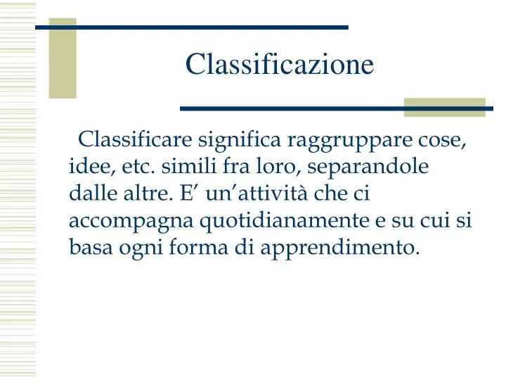 classificazione