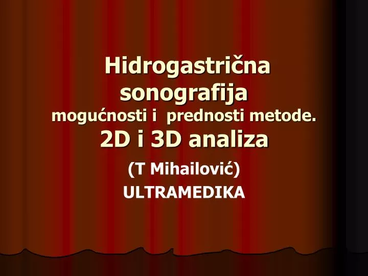 hidrogastri na sonografija mogu nosti i prednosti metode 2d i 3d analiza