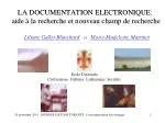 I. TICE: Technologies de l ’Information et de la Communication dans l’Enseignement - slide 1