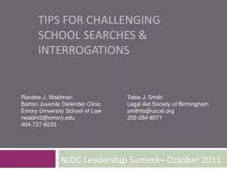 Tips for Challenging School Searches &amp; Interrogations