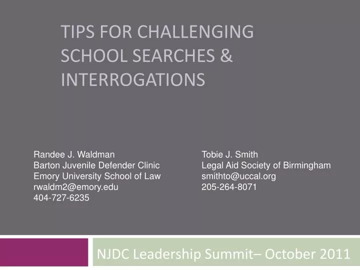 tips for challenging school searches interrogations