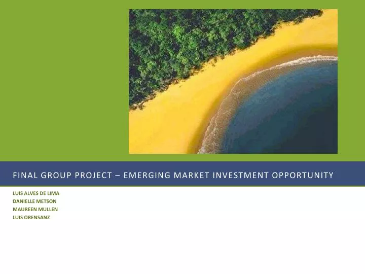 final group project emerging market investment opportunity